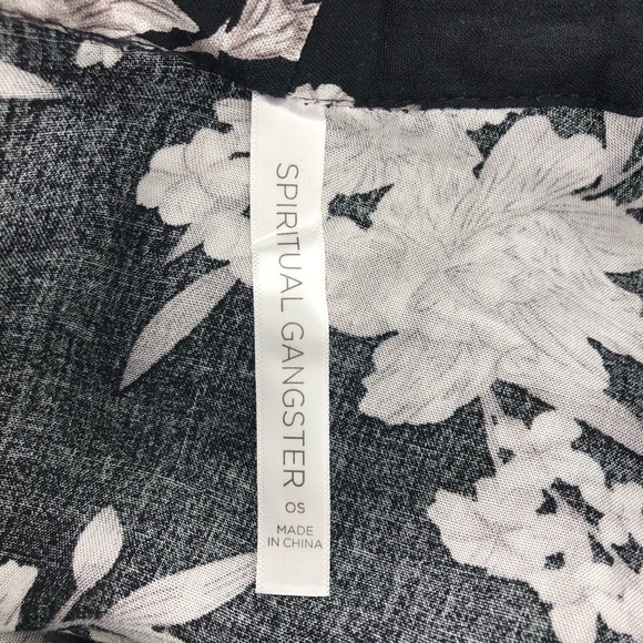 Spiritual Gangster Black Floral Print Maya Kimono Top - Picture 6 of 8